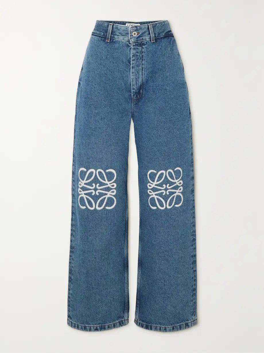 Birch Anagram Appliquéd Jeans